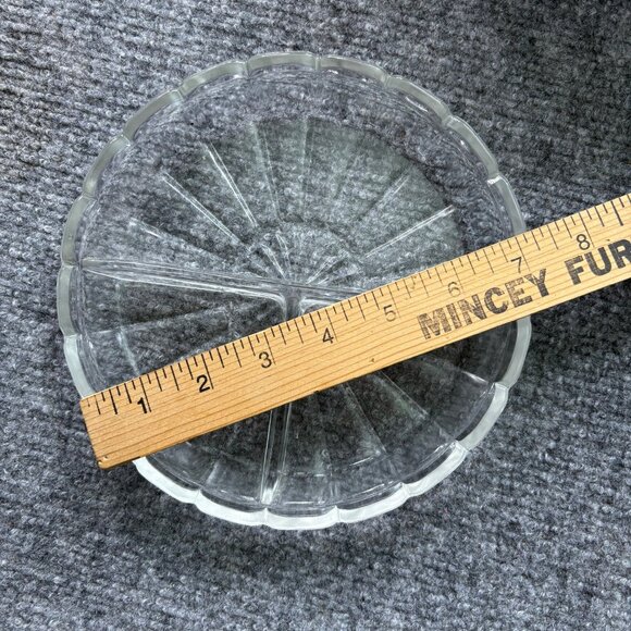 Vintage Lazy Susan Serving Tray Divided Glass Insert Floral Scroll Aluminum‎ 60s - Picture 5 of 14